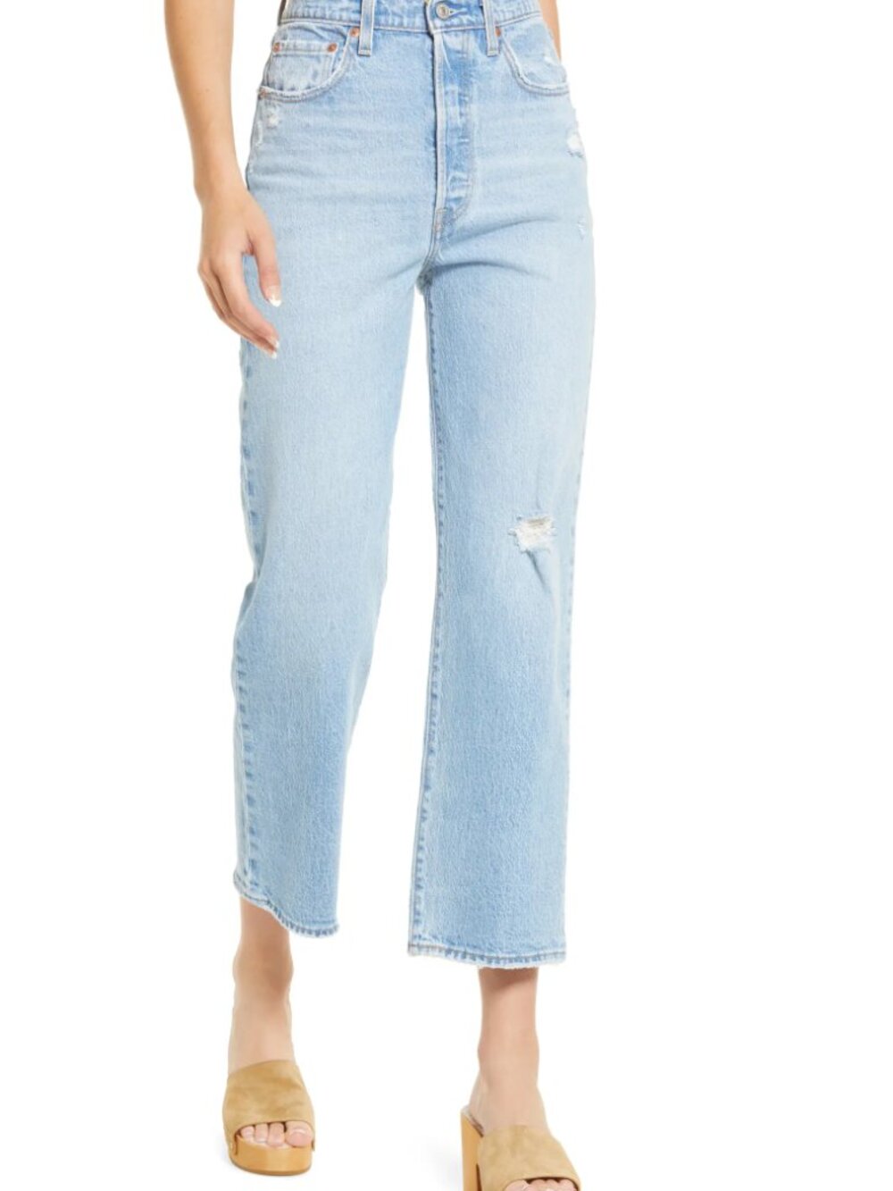 Levi's Ribcage Straight Ankle Light Wash Straight Leg Jeans